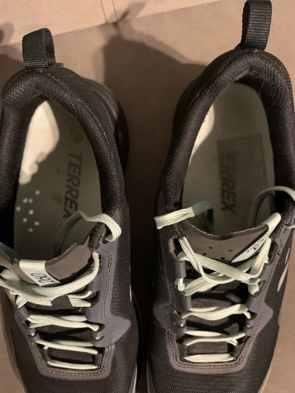 Adidas TERREX 260 Black Sneakers with Mint Green Accents